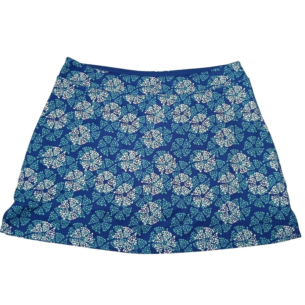 Tranquility by Colorado Clothing Blue Floral Medallion Active Skort Large